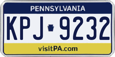 PA license plate KPJ9232