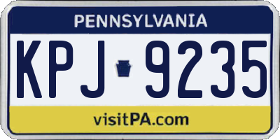 PA license plate KPJ9235