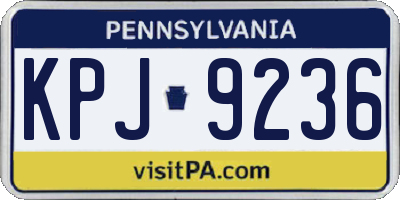 PA license plate KPJ9236