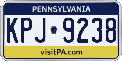 PA license plate KPJ9238