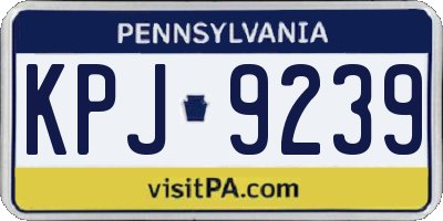 PA license plate KPJ9239
