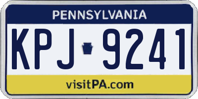 PA license plate KPJ9241