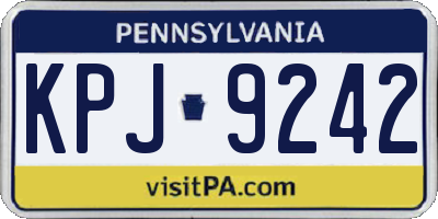 PA license plate KPJ9242