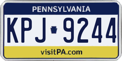 PA license plate KPJ9244