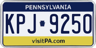 PA license plate KPJ9250