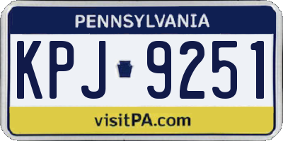 PA license plate KPJ9251