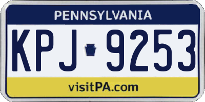 PA license plate KPJ9253