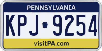 PA license plate KPJ9254