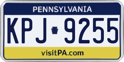 PA license plate KPJ9255