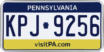PA license plate KPJ9256