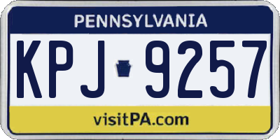 PA license plate KPJ9257