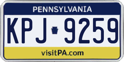 PA license plate KPJ9259