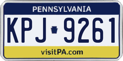 PA license plate KPJ9261