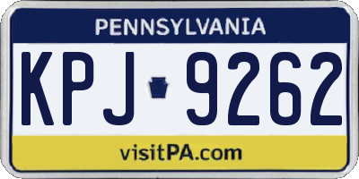 PA license plate KPJ9262