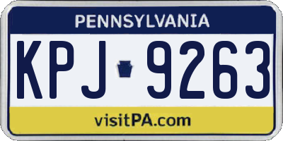 PA license plate KPJ9263