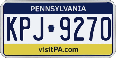 PA license plate KPJ9270