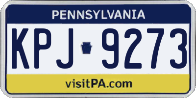 PA license plate KPJ9273
