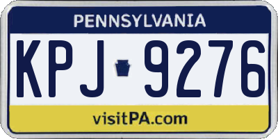 PA license plate KPJ9276