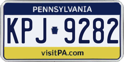 PA license plate KPJ9282