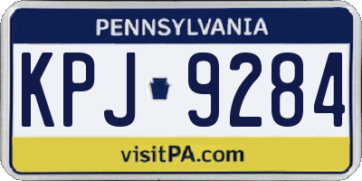 PA license plate KPJ9284