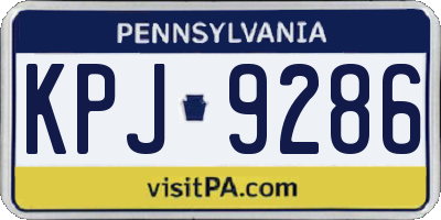 PA license plate KPJ9286