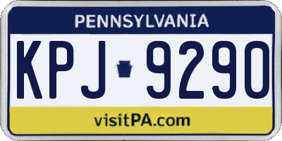 PA license plate KPJ9290