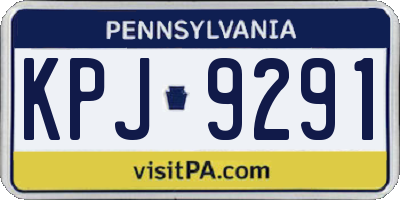 PA license plate KPJ9291