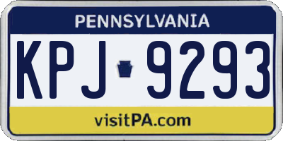 PA license plate KPJ9293