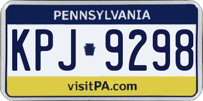 PA license plate KPJ9298