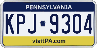 PA license plate KPJ9304