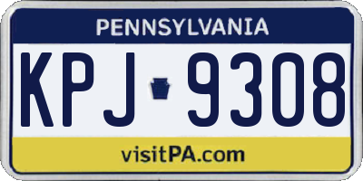 PA license plate KPJ9308