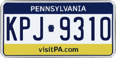 PA license plate KPJ9310