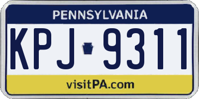 PA license plate KPJ9311