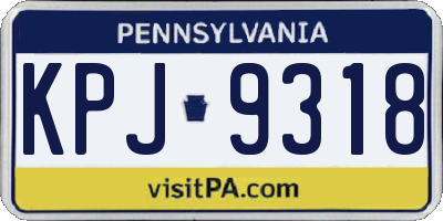 PA license plate KPJ9318
