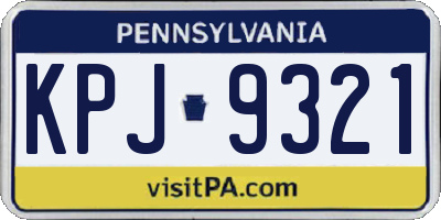 PA license plate KPJ9321