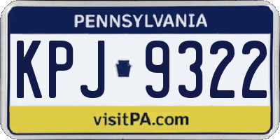 PA license plate KPJ9322
