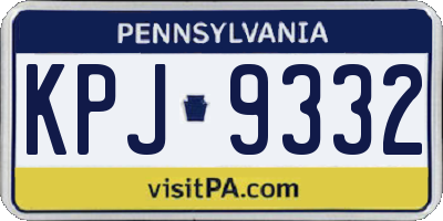 PA license plate KPJ9332