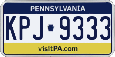 PA license plate KPJ9333