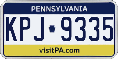 PA license plate KPJ9335