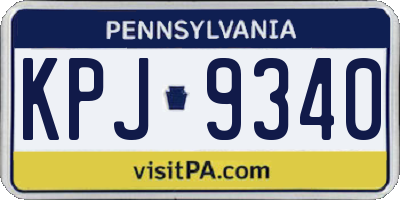 PA license plate KPJ9340