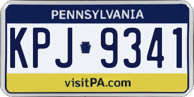 PA license plate KPJ9341