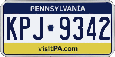 PA license plate KPJ9342