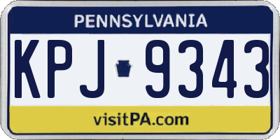 PA license plate KPJ9343