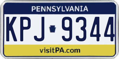 PA license plate KPJ9344