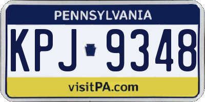 PA license plate KPJ9348