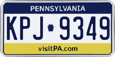 PA license plate KPJ9349