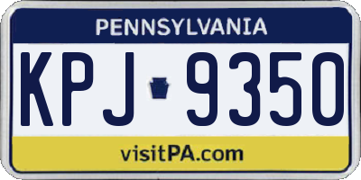 PA license plate KPJ9350
