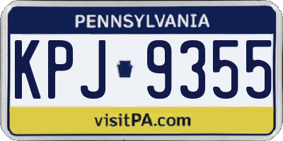 PA license plate KPJ9355
