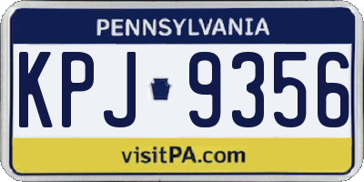 PA license plate KPJ9356