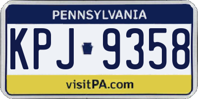 PA license plate KPJ9358